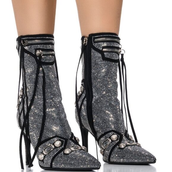 AZALEA WANG " BEJEWELED MAVRICK " MULTI BOOTIE ( BRAND NEW !!!!!!!!!!!!!!!!!!!!! - Picture 1 of 10